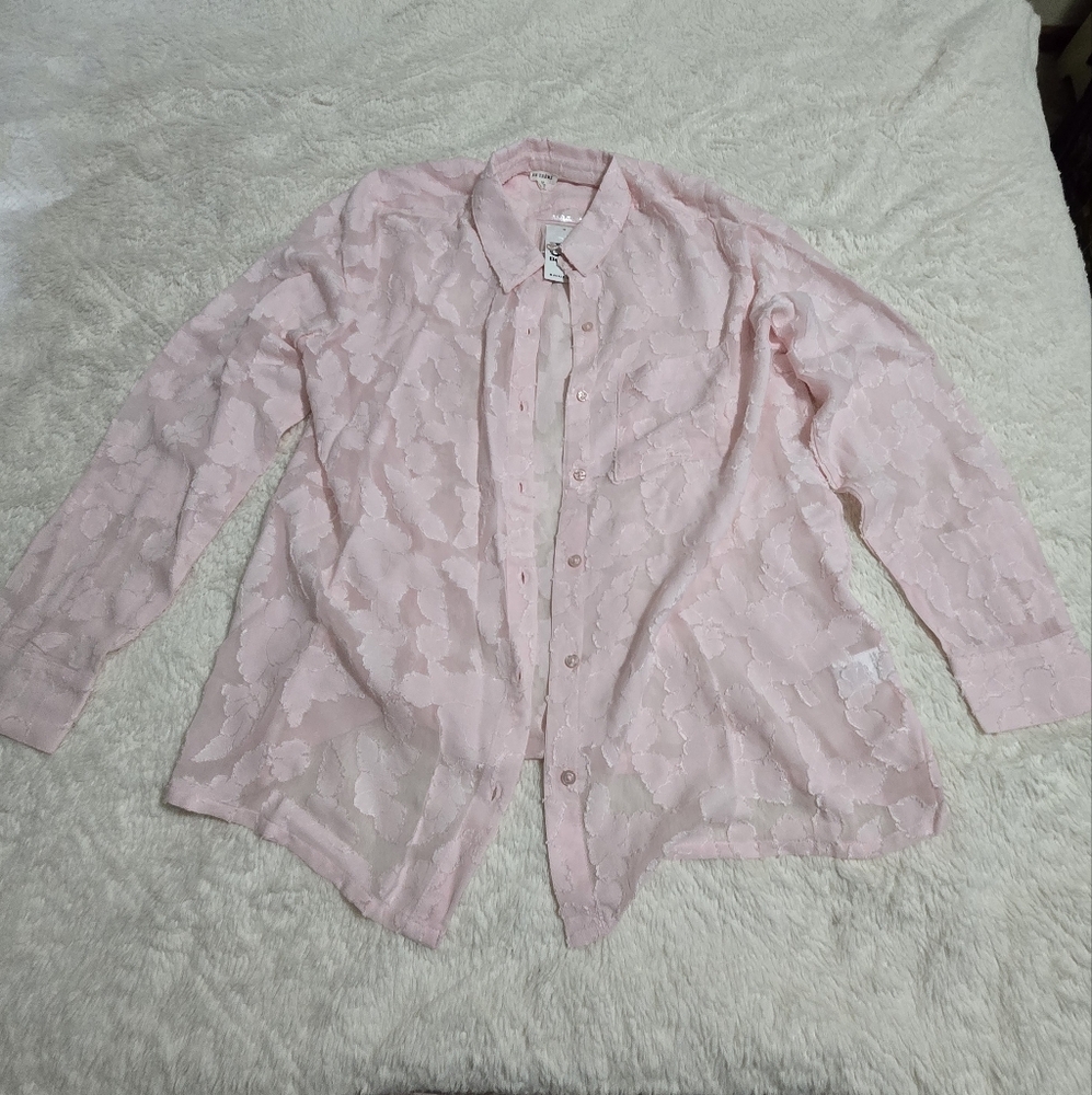 Buckle Brand Pink Lace Blouse